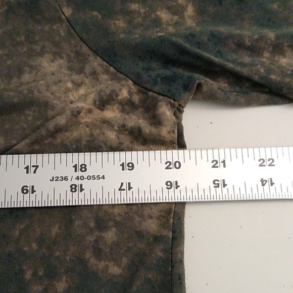 LOGO LAGENLOOK CARDIGAN, OPEN TUNIC, NATURAL MONOCHROMATIC GREENS & TAN - Picture 3 of 6